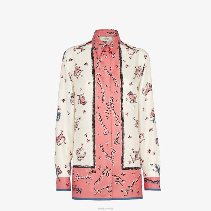 ženske svilena srajca večbarvna Fendi oblačila Z68L1037