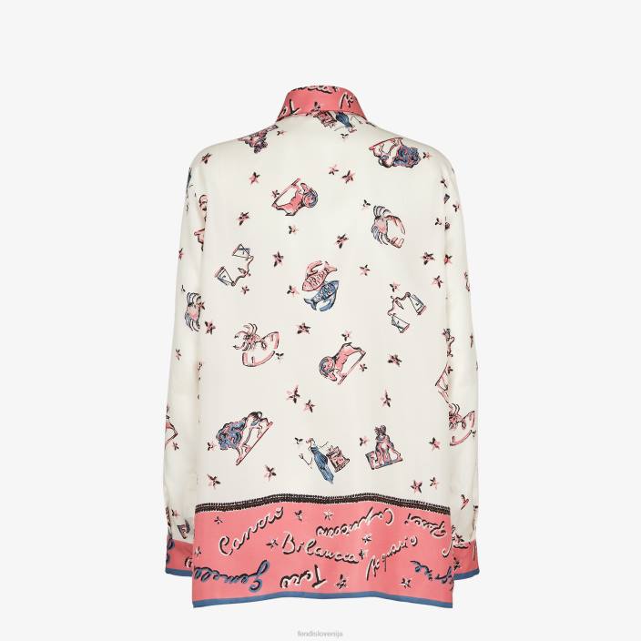 ženske svilena srajca večbarvna Fendi oblačila Z68L1037