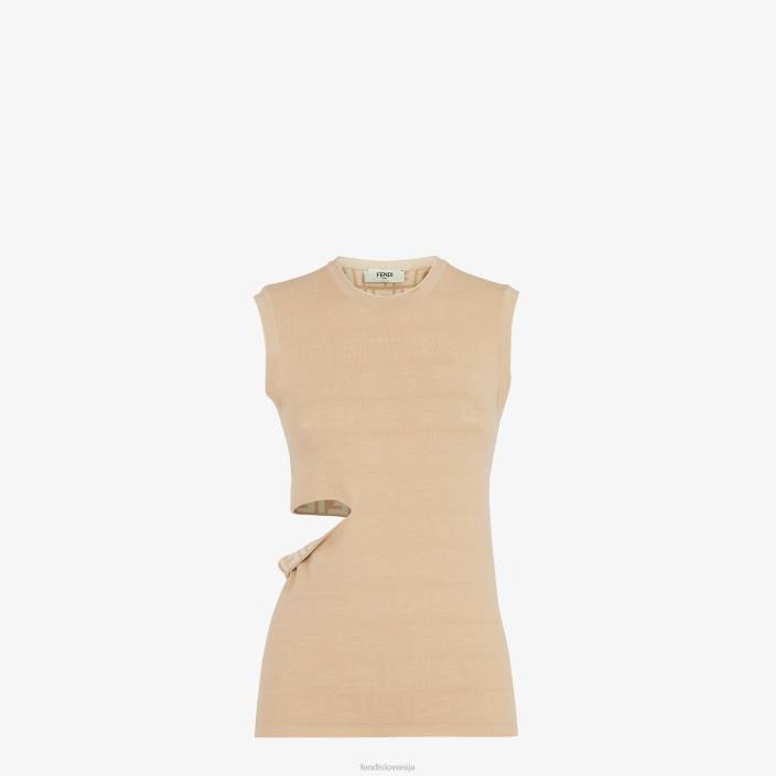 ženske volneni vrh bež Fendi oblačila Z68L1080