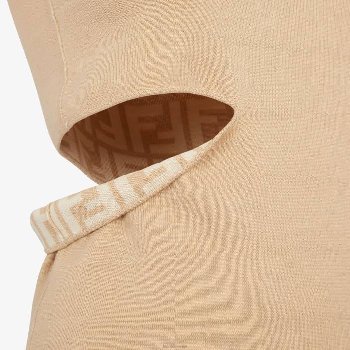 ženske volneni vrh bež Fendi oblačila Z68L1080