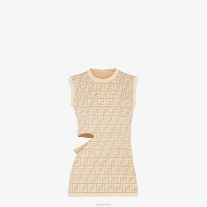 ženske volneni vrh bež Fendi oblačila Z68L1080