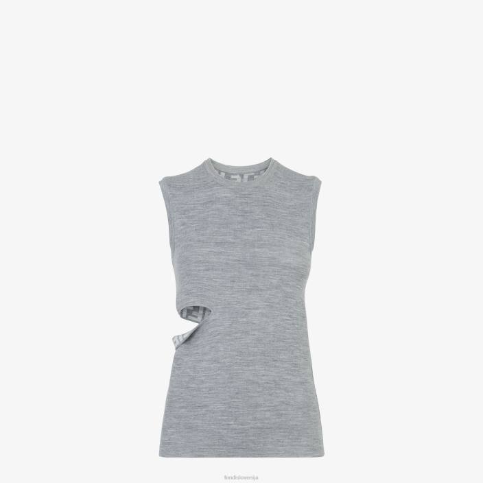 ženske volneni vrh siva Fendi oblačila Z68L1100