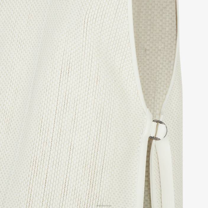 ženske vrh iz tkanega usnja bela Fendi oblačila Z68L1103