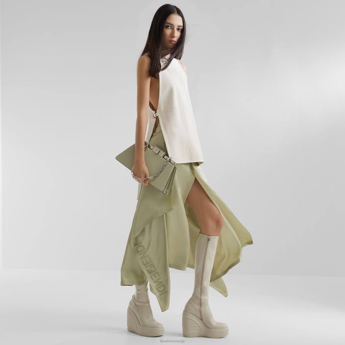 ženske vrh iz tkanega usnja bela Fendi oblačila Z68L1103