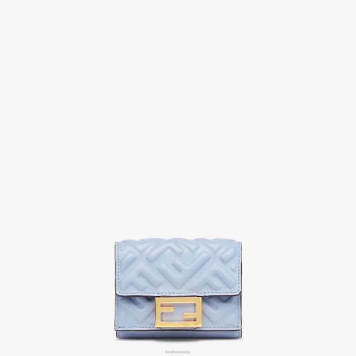 ženske baguette mikro trojna denarnica iz nappa usnja svetlo modra Fendi dodatki Z68L1423