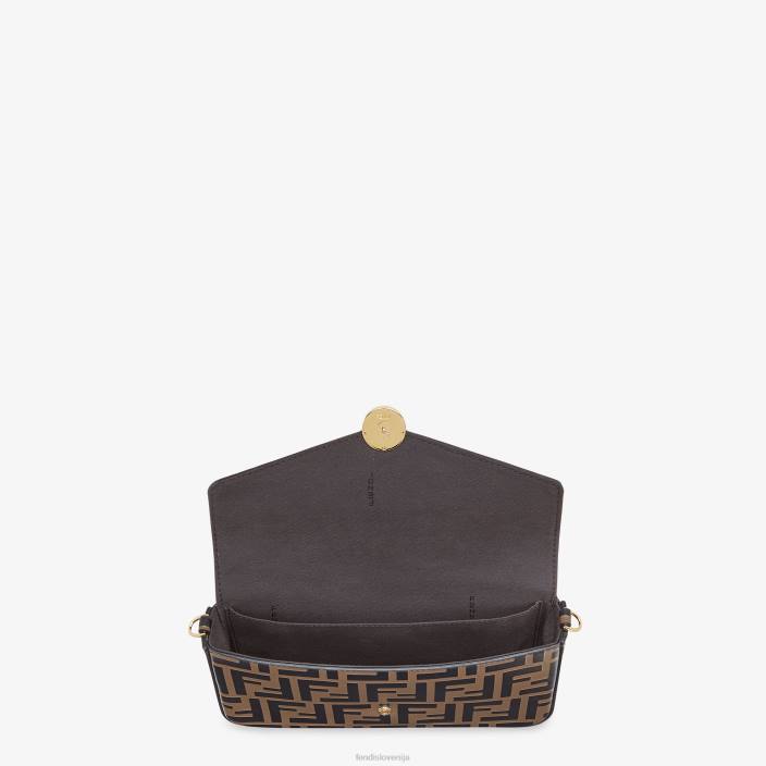 ženske denarnica na verižici z vrečkami usnjena mini torbica rjav Fendi dodatki Z68L1477