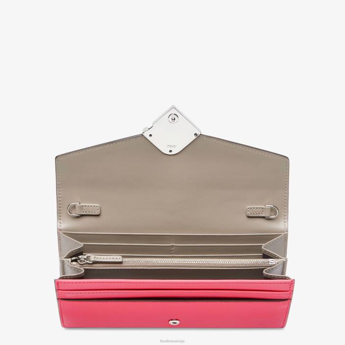 ženske dvobarvna denarnica iz golobjega usnja roza Fendi dodatki Z68L1465