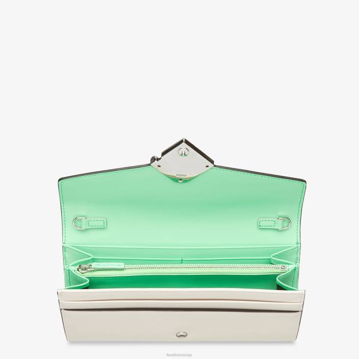 ženske dvobarvna in usnjena denarnica bela Fendi dodatki Z68L1463