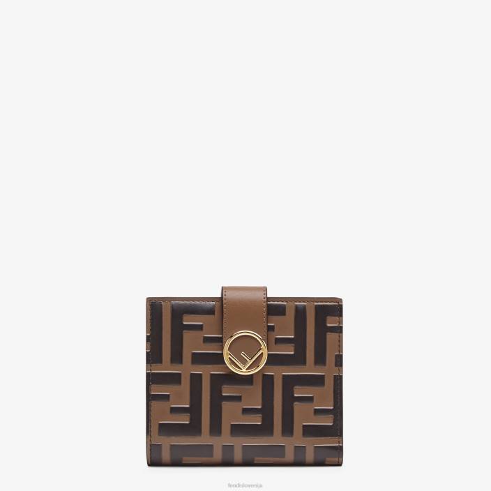 ženske kompaktna usnjena denarnica rjav Fendi dodatki Z68L1482