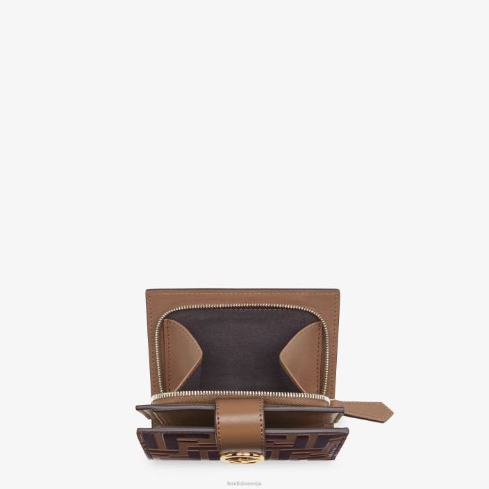 ženske kompaktna usnjena denarnica rjav Fendi dodatki Z68L1482