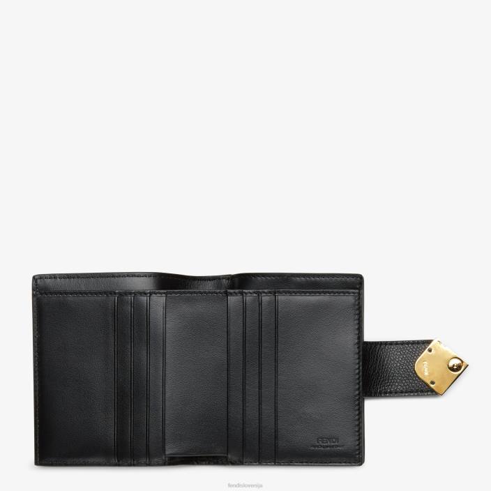 ženske kompaktna usnjena denarnica Črna Fendi dodatki Z68L1467