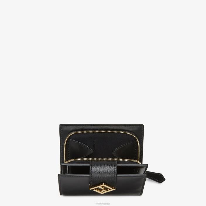 ženske kompaktna usnjena denarnica Črna Fendi dodatki Z68L1467
