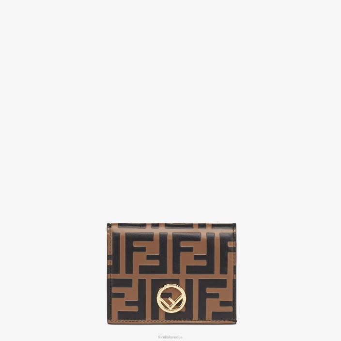 ženske majhna usnjena denarnica rjav Fendi dodatki Z68L1481