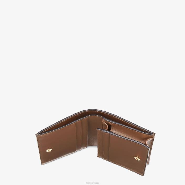 ženske majhna usnjena denarnica rjav Fendi dodatki Z68L1481