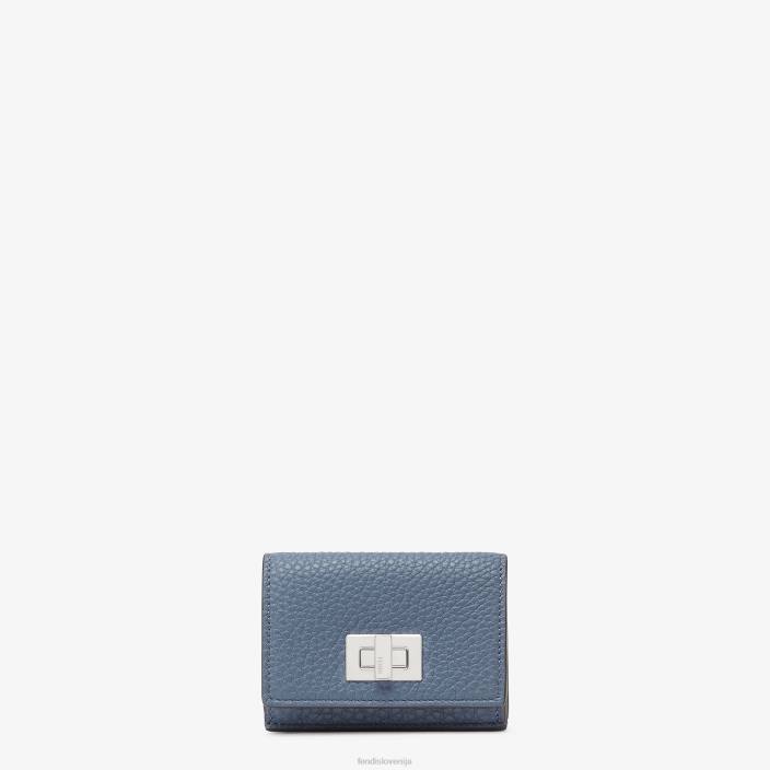 ženske mikro trojna usnjena denarnica peekaboo modra Fendi dodatki Z68L1501