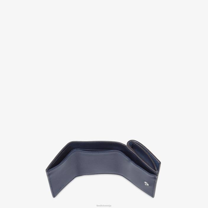 ženske mikro trojna usnjena denarnica peekaboo modra Fendi dodatki Z68L1501