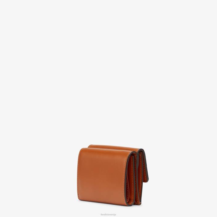 ženske mikro trojna usnjena denarnica rjav Fendi dodatki Z68L1557