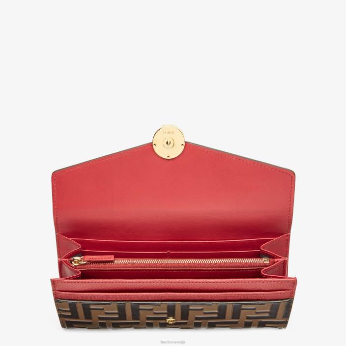 ženske usnjena denarnica Continental rdeča Fendi dodatki Z68L1599