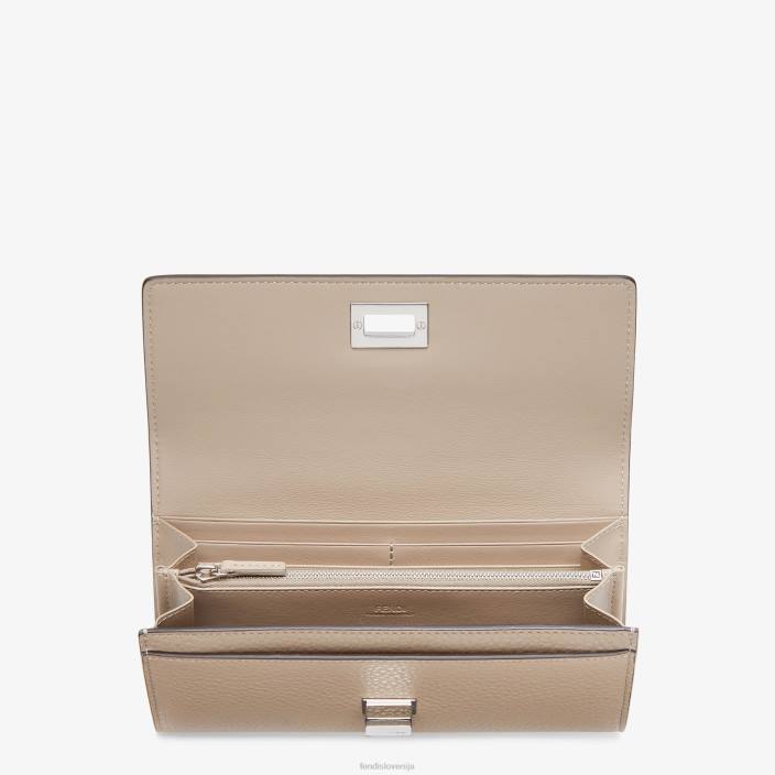 ženske usnjena denarnica peekaboo continental bež Fendi dodatki Z68L1570