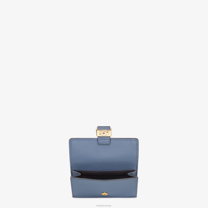 ženske držalo za kartice iz nappa usnja modra Fendi dodatki Z68L1498