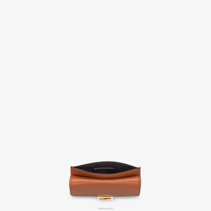 ženske držalo za kartice iz nappa usnja rjav Fendi dodatki Z68L1454