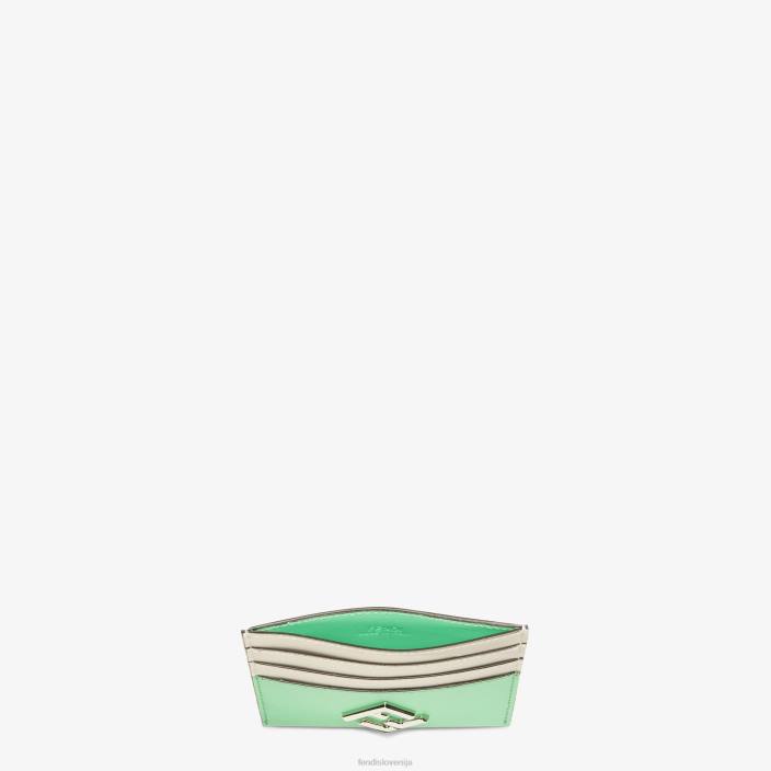 ženske dvobarvno in usnjeno ravno držalo za kartice bela Fendi dodatki Z68L1469