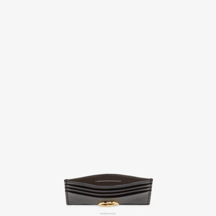 ženske ravno usnjeno držalo za kartice Črna Fendi dodatki Z68L1448