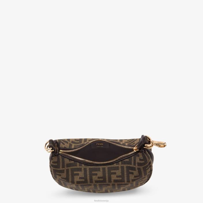 ženske ff mini torbica iz žakard blaga rjav Fendi dodatki Z68L539