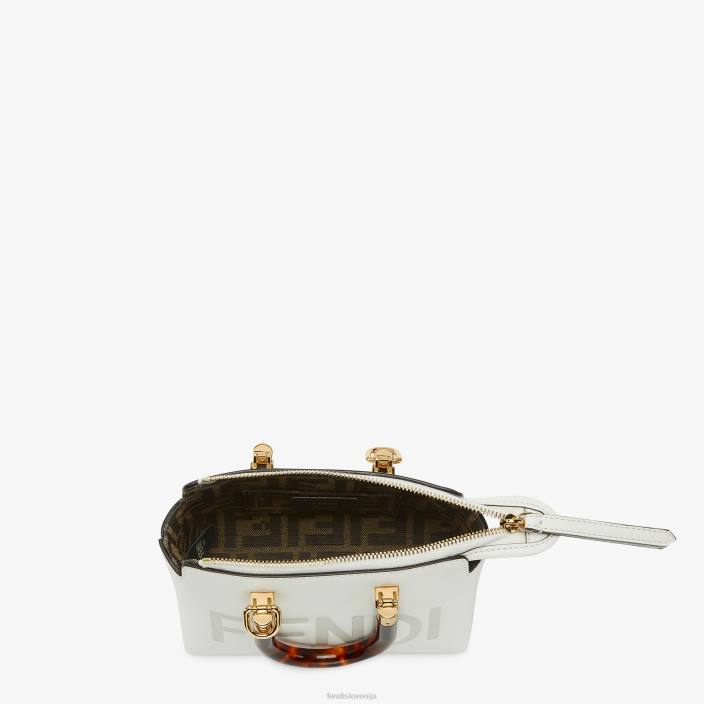 ženske majhna usnjena bostonska torba bela Fendi dodatki Z68L645