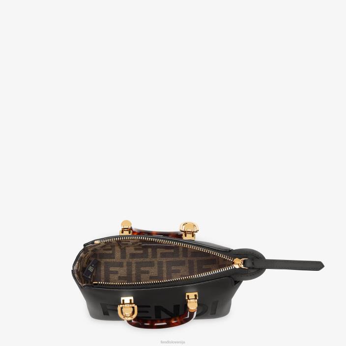 ženske majhna usnjena bostonska torba Črna Fendi dodatki Z68L684