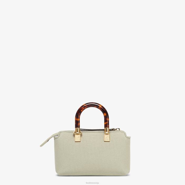 ženske mala platnena bostonska torbica z vezenino roma zelena Fendi dodatki Z68L723