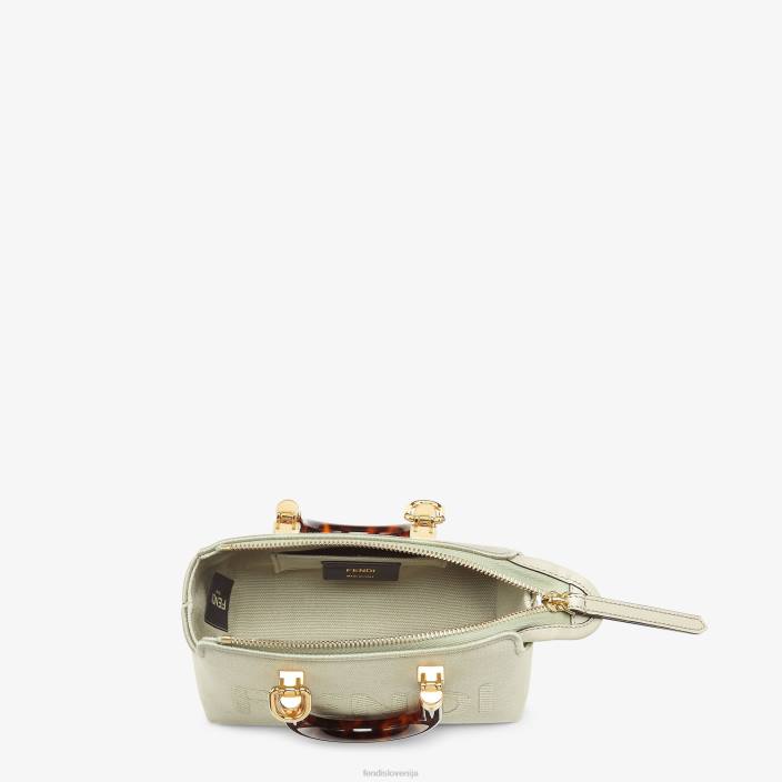 ženske mala platnena bostonska torbica z vezenino roma zelena Fendi dodatki Z68L723
