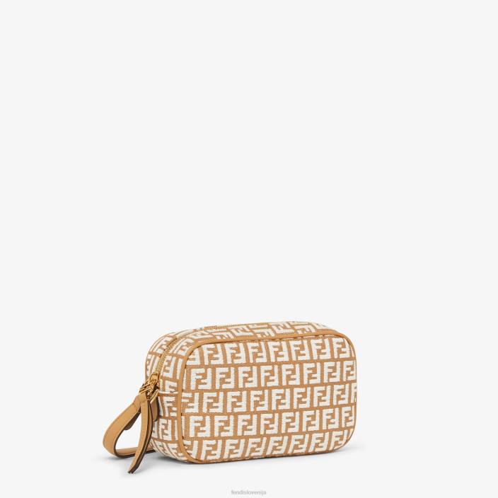 ženske mini torbica iz rafije z motivom gobelina ff bela Fendi dodatki Z68L647