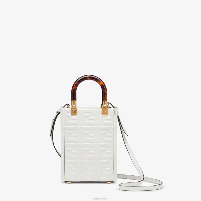 ženske usnjena mini torbica bela Fendi dodatki Z68L823