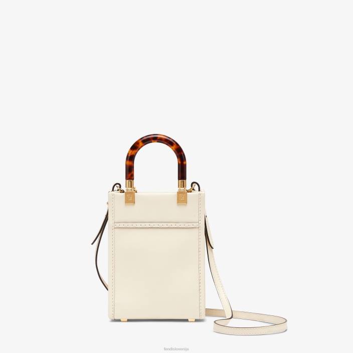 ženske usnjena mini torbica sunshine shopper bela Fendi dodatki Z68L854