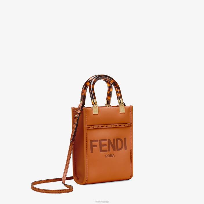 ženske usnjena mini torbica sunshine shopper rjav Fendi dodatki Z68L681