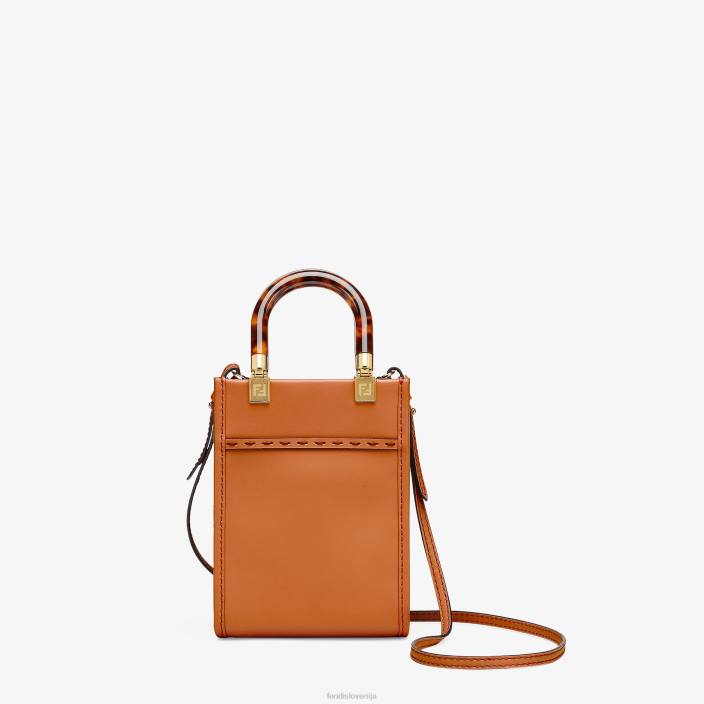 ženske usnjena mini torbica sunshine shopper rjav Fendi dodatki Z68L681