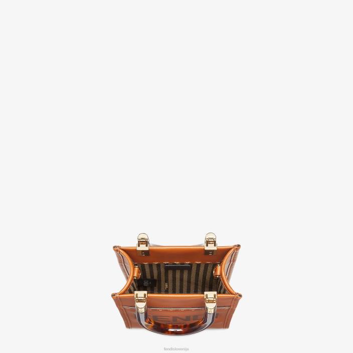 ženske usnjena mini torbica sunshine shopper rjav Fendi dodatki Z68L681