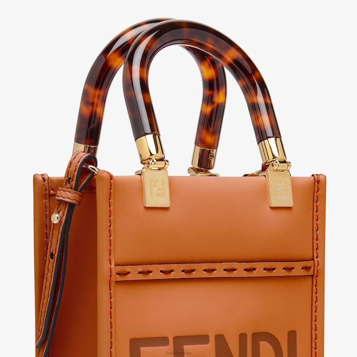 ženske usnjena mini torbica sunshine shopper rjav Fendi dodatki Z68L681
