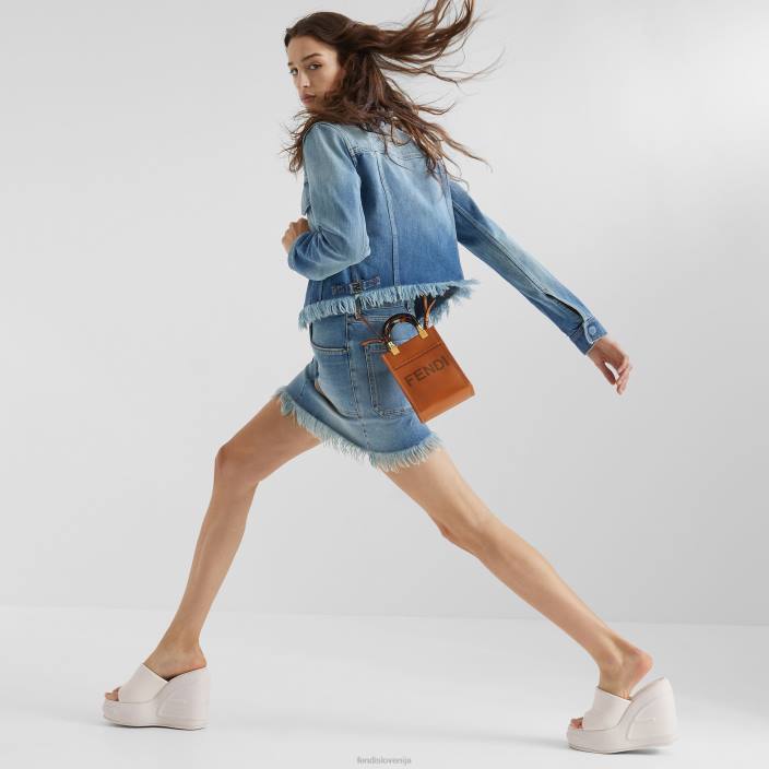 ženske usnjena mini torbica sunshine shopper rjav Fendi dodatki Z68L681