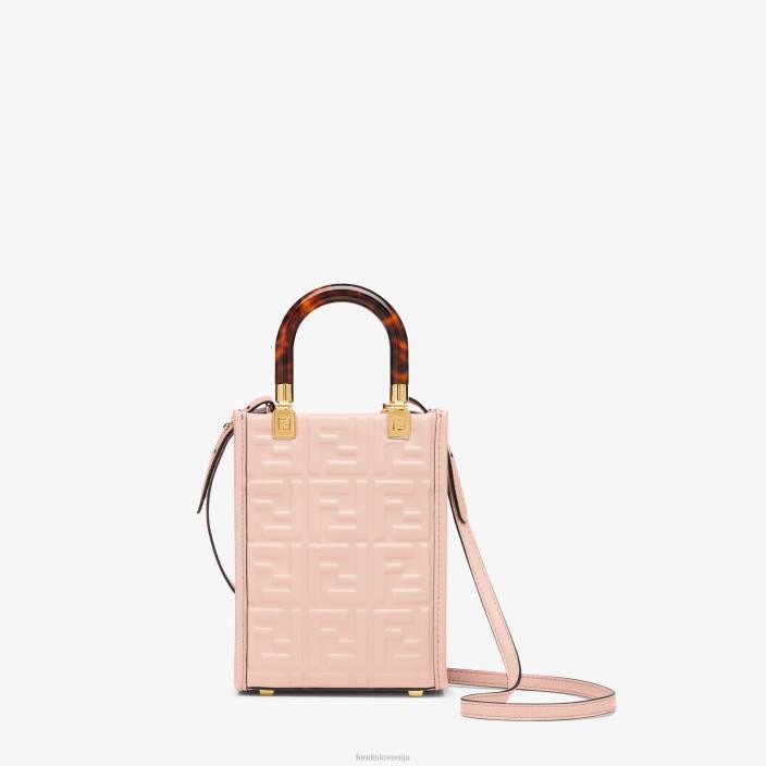 ženske usnjena mini torbica sunshine shopper roza Fendi dodatki Z68L818