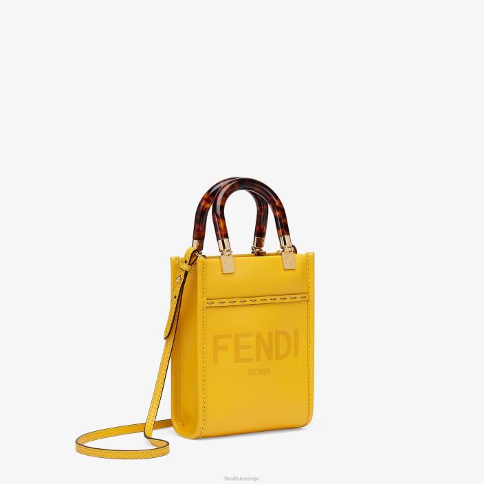 ženske usnjena mini torbica sunshine shopper rumena Fendi dodatki Z68L885