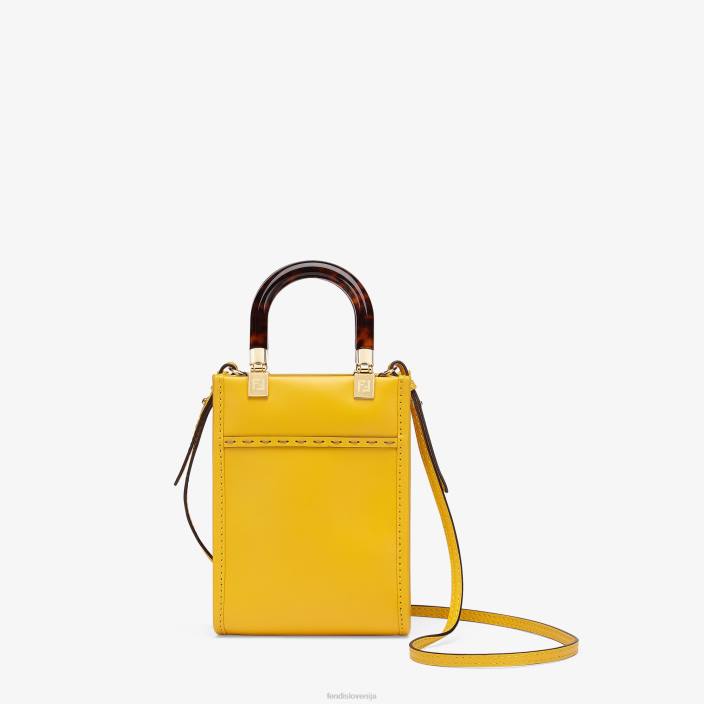 ženske usnjena mini torbica sunshine shopper rumena Fendi dodatki Z68L885