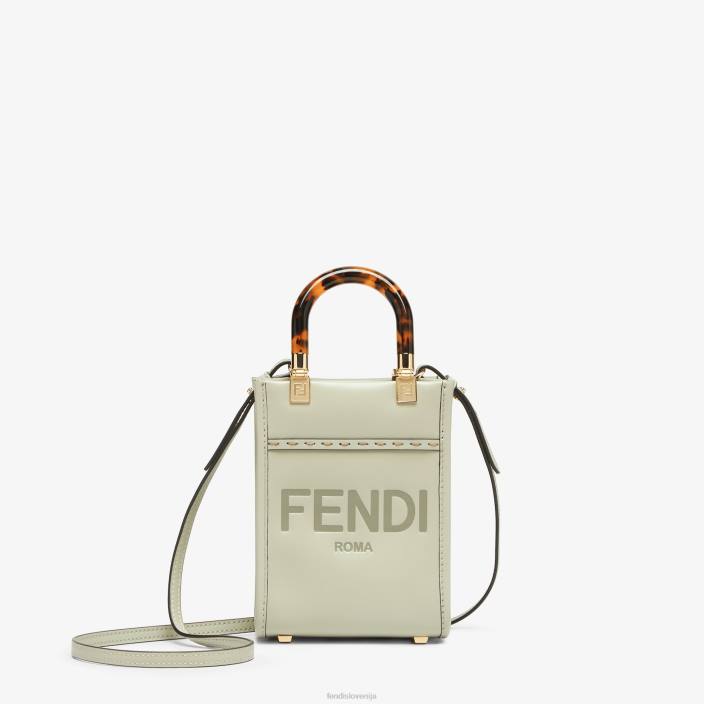 ženske usnjena mini torbica sunshine shopper zelena Fendi dodatki Z68L733