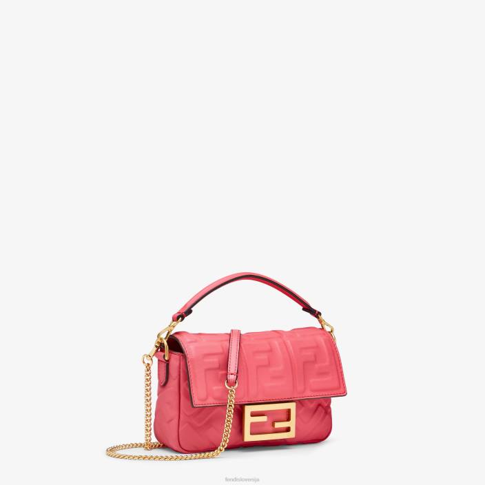ženske baguette mini nappa usnjena torbica roza Fendi dodatki Z68L630