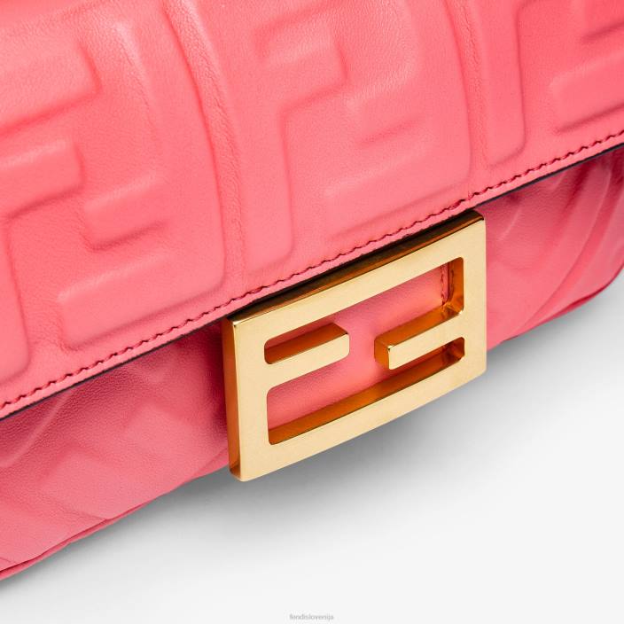 ženske baguette mini nappa usnjena torbica roza Fendi dodatki Z68L630