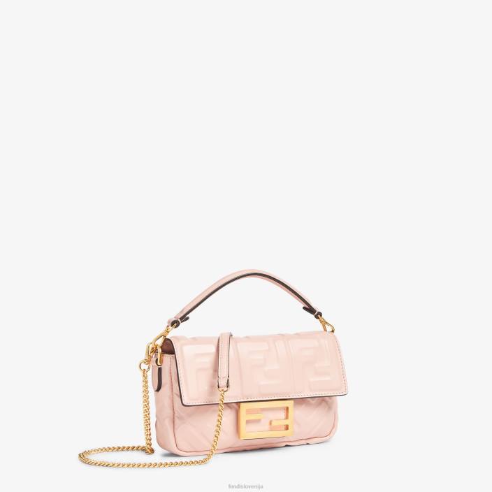 ženske baguette mini nappa usnjena torbica roza Fendi dodatki Z68L814