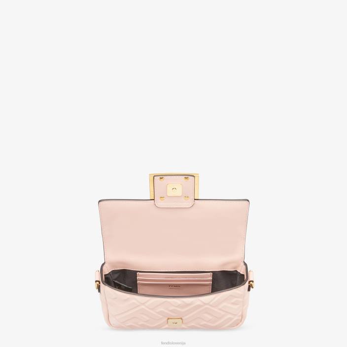 ženske baguette mini nappa usnjena torbica roza Fendi dodatki Z68L814