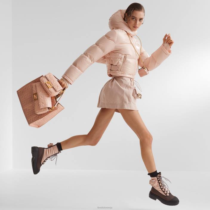 ženske baguette mini nappa usnjena torbica roza Fendi dodatki Z68L814