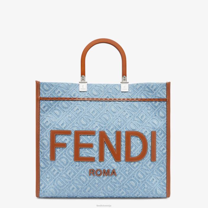 ženske denim nakupovalna torba svetlo modra Fendi dodatki Z68L624